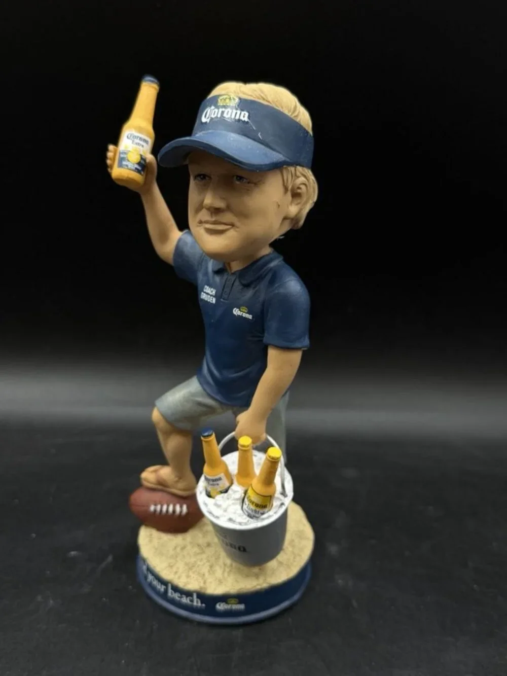 Jon Gruden 7” Bobblehead Corona Light Oakland Raiders Tampa Bay Buccaneers READ